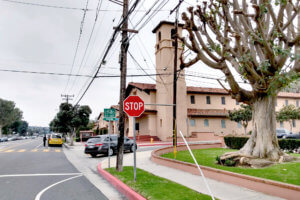 St Margaret Mary Catholic Church, Road, Stop Sign, Car