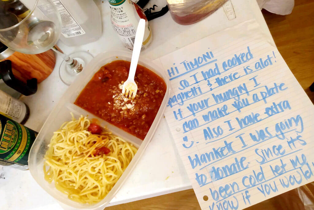 Spaghetti and letter On The Messy Table