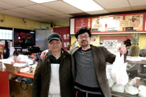 A Commemorative Photo at Taiwanese Restaurant with a Chef and a Painter