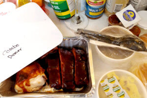 Big Smoked Meats on the messy table in the US