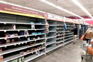 TheS upermarket is panic situation due to Coronavirus in the US