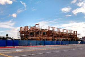 Under construction building in Los Angeles California