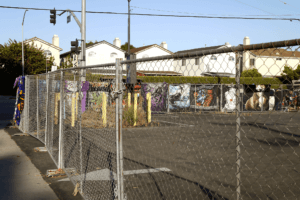 Colorful blanket on the fence