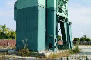 Steel tower on the vacant