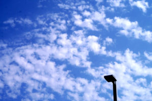 Blue sky with a dark object in California