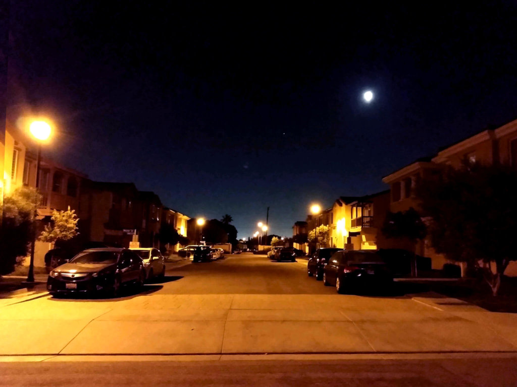 California residential street at the night