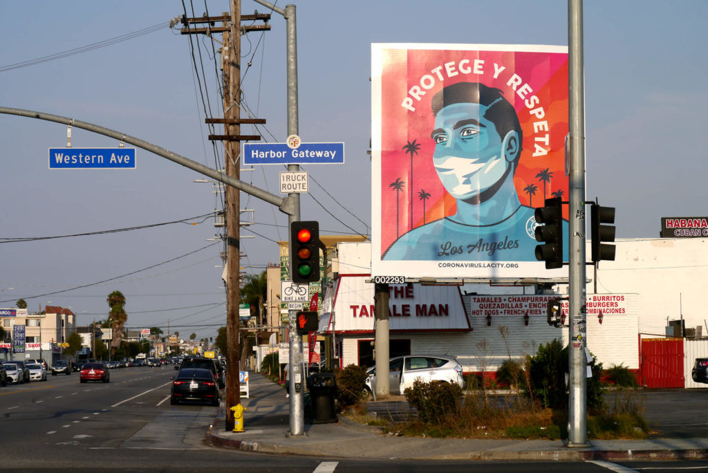 Signboard protege y respeta in California