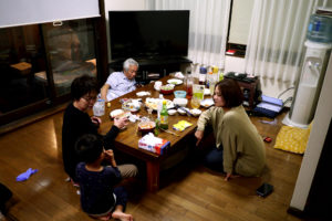 Family party at japanese house in Hiroshima