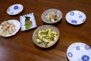 Japanese dishes on the table