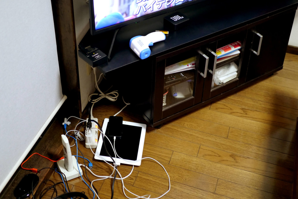 Mobile devices cables mobile devices cables on the froor