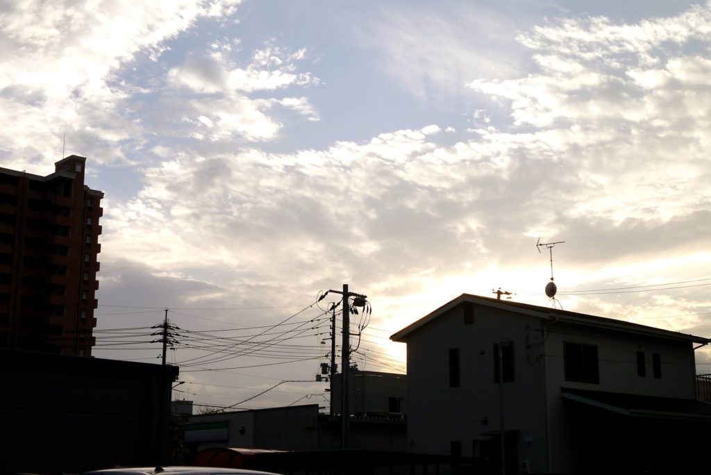 Sky in the evening in Japan