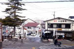 View from Kusatsu bus station in the winter