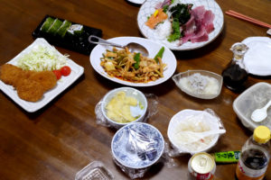 Japanese dishes on the table