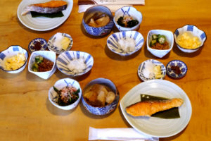 Traditional Japanese dishes at Kusatsu Shino restaurant