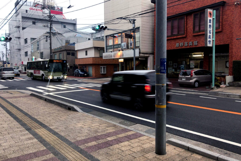 city view of Hiroshima in the rainy day
