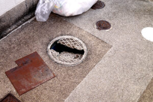 Broken utility hole at my home in Hiroshima