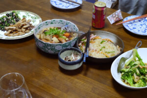 Home cooking at Japanese family