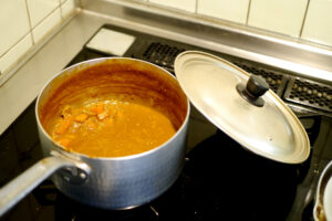 curry in pot at Japanese kitchen