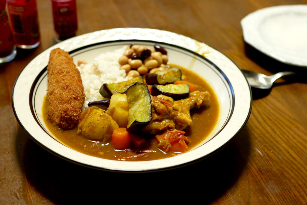 Special hand maid Japanese family curry rice on the table