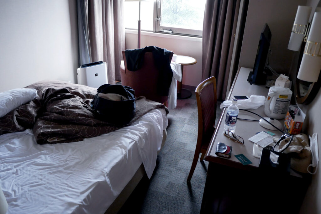 Sotetsu Grand Fressa hotel room in the morning in Hiroshima Japan