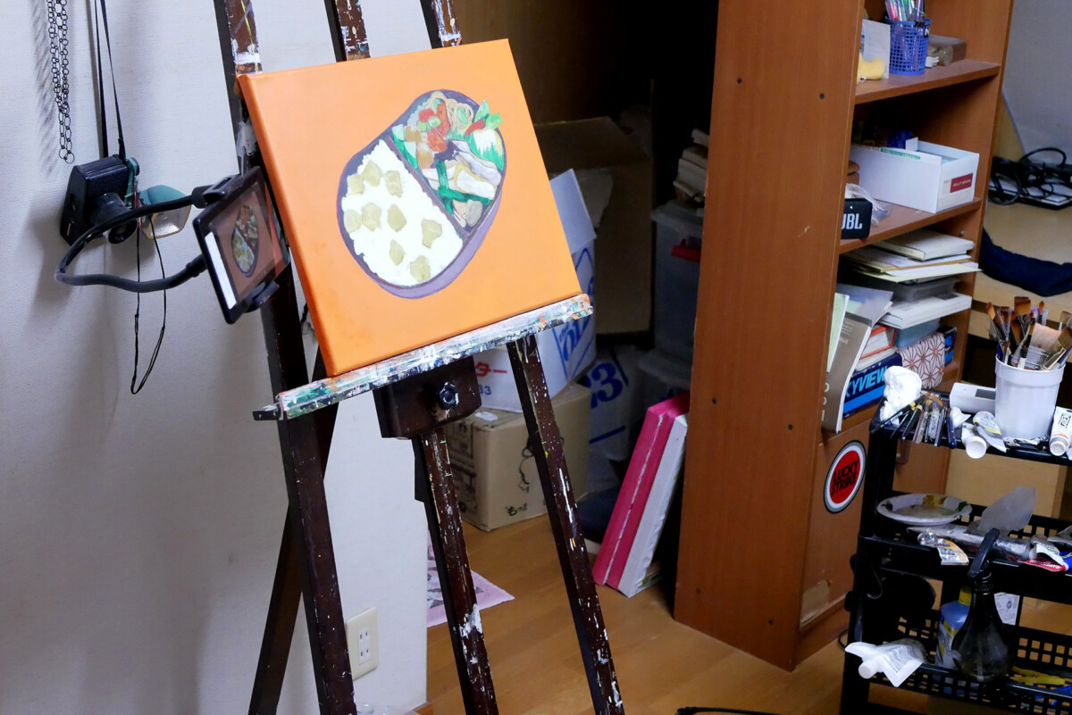 View of painting View of painting at the artist studio in Hiroshima Japan