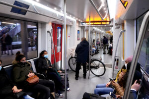 Inside the train in the Netherlands