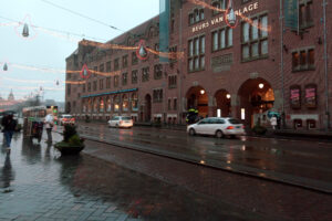 Amsterdam scenery in winter, rainy and lockdown due to Covid-19