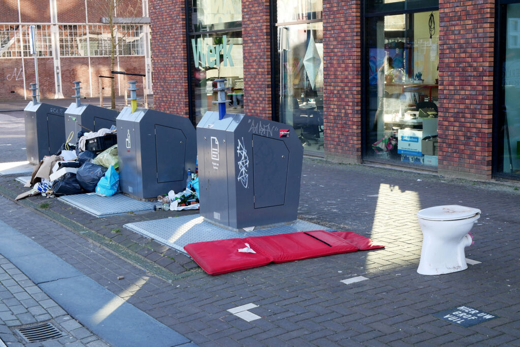 Toilet on the street in the Netherlands Amsterdam