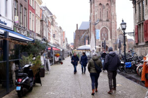 View of Delft city in 2021 winter