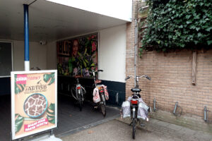 Dutch bicycles at front of the supermarket in the Netherlands