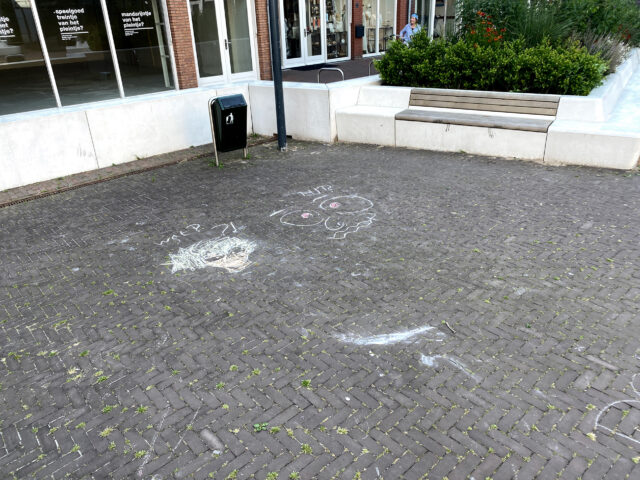 Drawing on the ground in the Netherlands