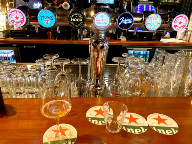 Draft beer server in the Johnny's bar in the Netherlands