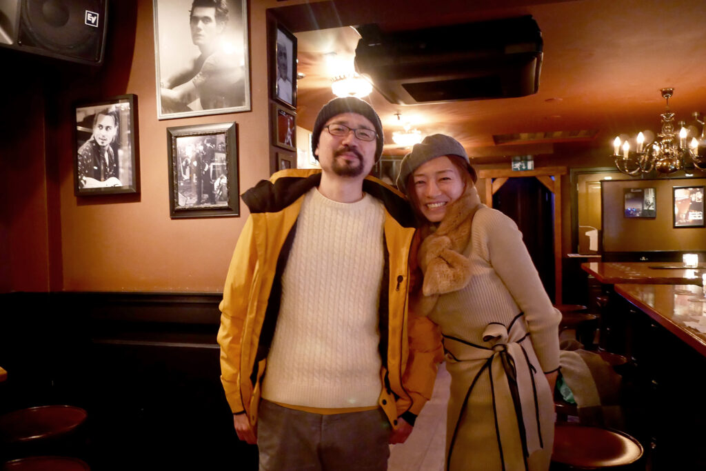 asian japanese man and woman at bar