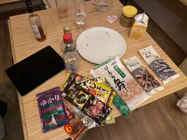 Japanese traditional snacks on the table