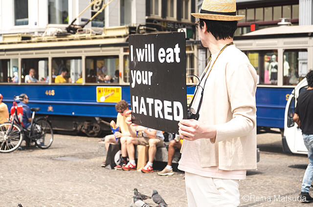 Eat Hateの写真素材撮影、オランダなど参加者の人々