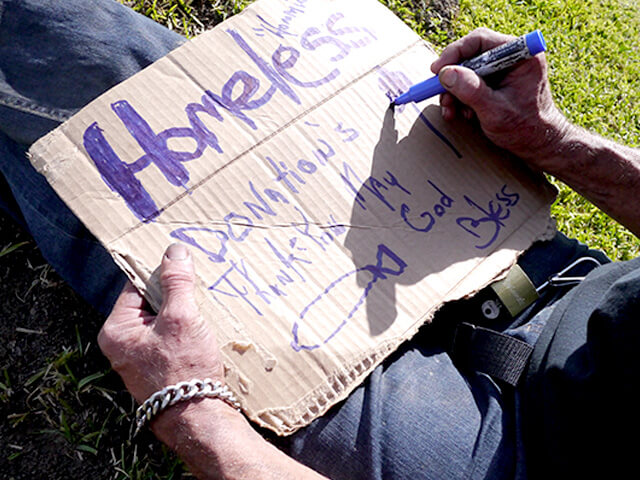 Photographing elements for the ONE BITE CHALLENGE series, homeless people
