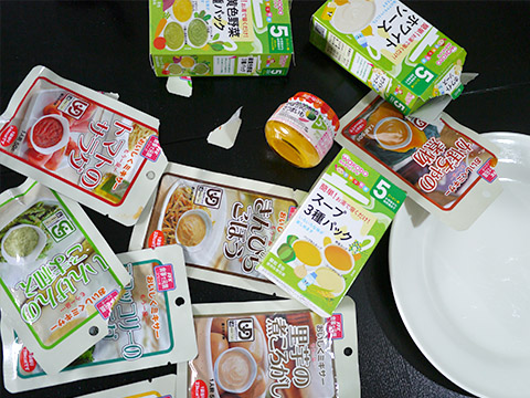 Photographing elements for Paste Abstraction, Baby food, liquid foods series