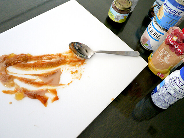 Photographing elements for Paste Abstraction, Baby food, liquid foods series