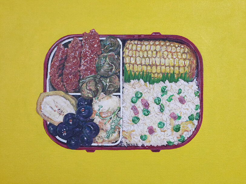 BENTO(煮込みハンバーグ&芽キャベツ弁当)-BENTO-October 28, 2023の絵画作品