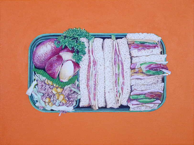 BENTO(サーモンサンドイッチ弁当)-BENTO-July 24, 2024の絵画作品