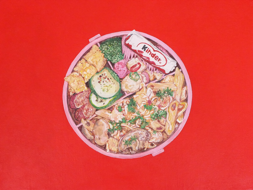 BENTO(ペンネ&ハンバーグ弁当)-BENTO-February 24, 2025の絵画作品