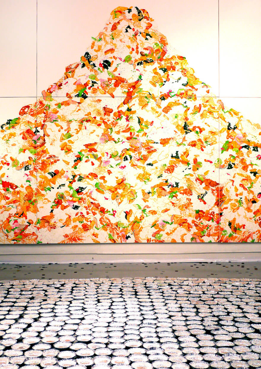 新宅睦仁個展「コンビニ弁当の山」DM、フライヤー