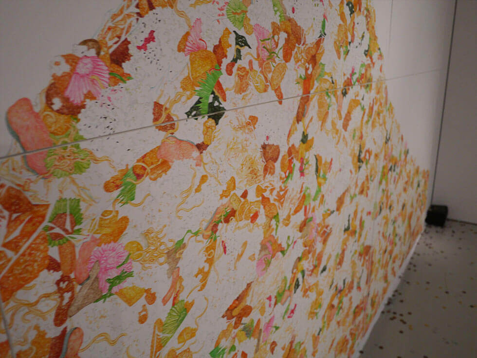 新宅睦仁個展「コンビニ弁当の山」@CCC(静岡市クリエーター支援センター)の展示風景