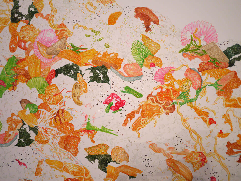 新宅睦仁個展「コンビニ弁当の山」@CCC(静岡市クリエーター支援センター)の展示風景