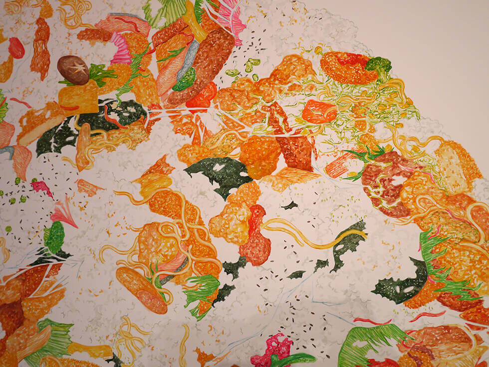 新宅睦仁個展「コンビニ弁当の山」@CCC(静岡市クリエーター支援センター)の展示風景