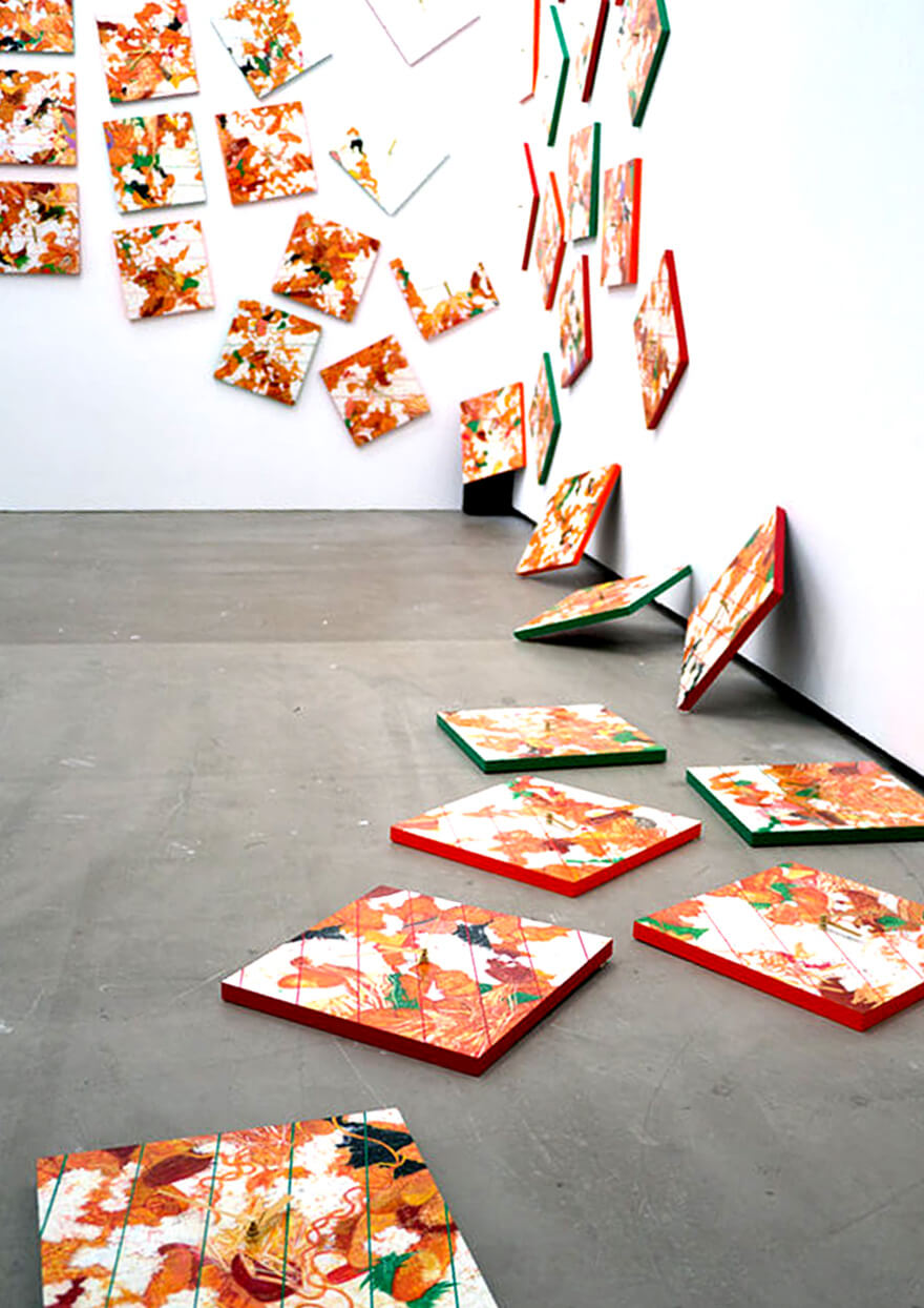 新宅睦仁個展「コンビニ弁当の山」DM、フライヤー