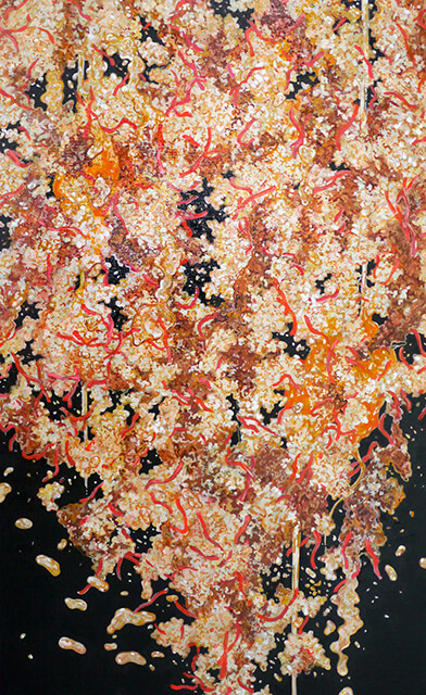 牛丼の滝 #117-01 2016年 パネルにキャンバス、アクリル 45×27cm