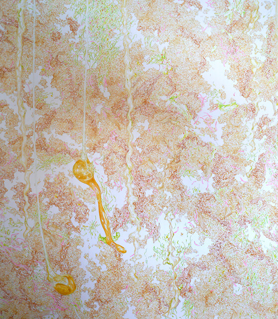 牛丼の滝 #115-02 2014年 パネルにモンバル紙、水彩 72.7×60.6cm