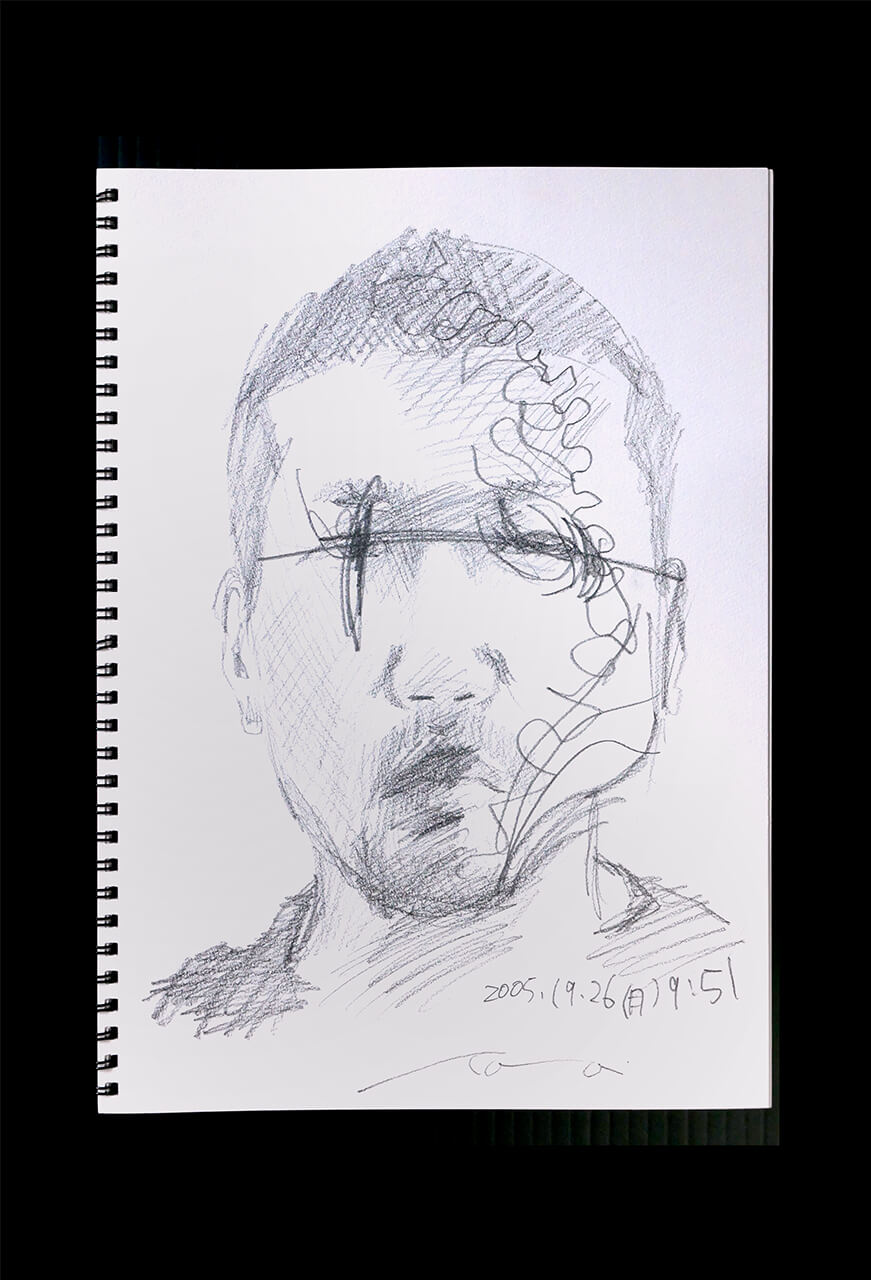 Contemporary artist SHINTAKU Tomoni's 2005/9/26 Self-portrait or pencil drawing