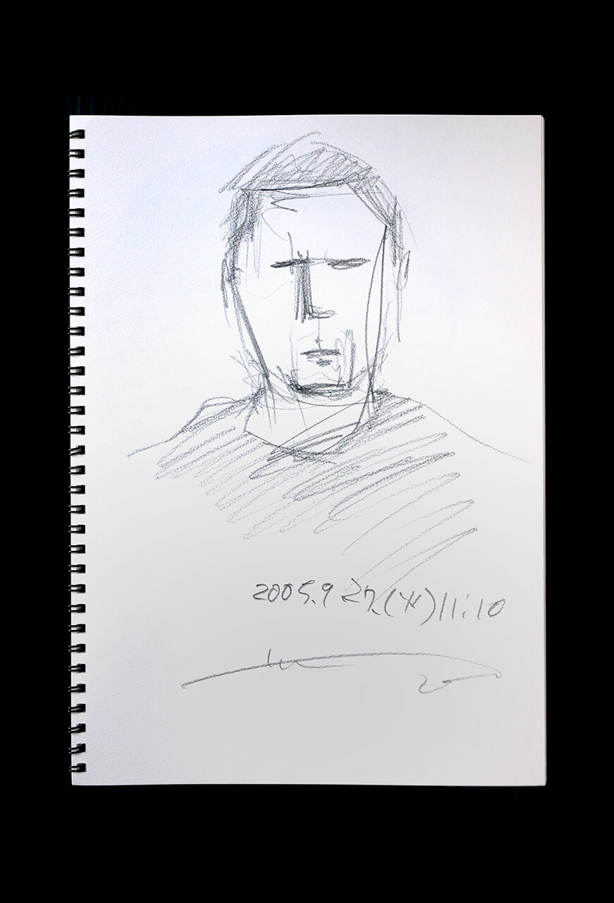 Contemporary artist SHINTAKU Tomoni's 2005/9/27 Self-portrait or pencil drawing